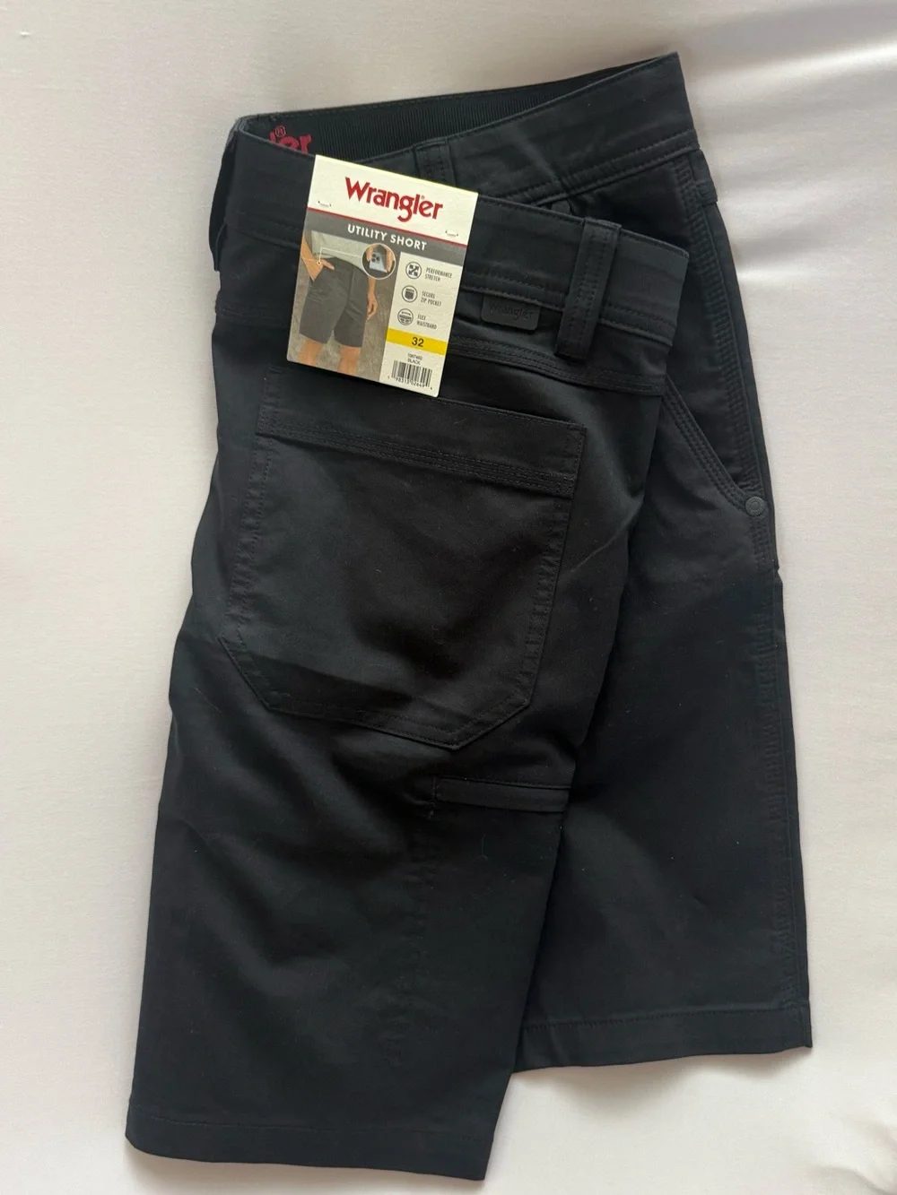 Wrangler Men's Black Cargo Shorts with Utility Pocket